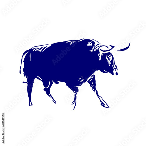 line sketch of a bull for elements of making logos and symbols as well as elements of advertisements and brochures