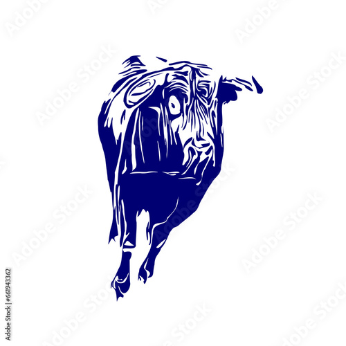 line sketch of a bull for elements of making logos and symbols as well as elements of advertisements and brochures