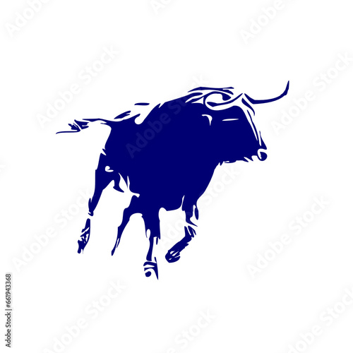 line sketch of a bull for elements of making logos and symbols as well as elements of advertisements and brochures