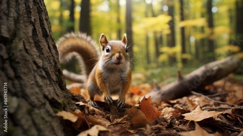 A cute animal in a Wisconsin forest close to Shawano photo