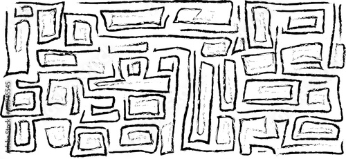 Foto Set hand draw, maze symbol,  pattern isolated on white