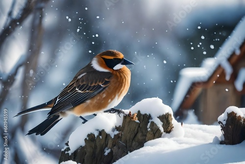 robin on snow © Sana