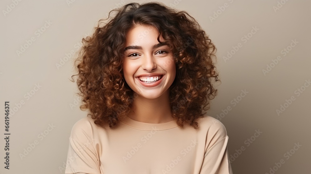 Confident young woman radiating happiness, smiling and standing out from a crowd of people, expressing joy and positivity Confident young woman radiating happiness, smiling and standing out from a crowd of people, expressing joy and positivity