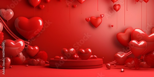 Colorful romantic background for Valentine's day, with an empty space to copy. photo