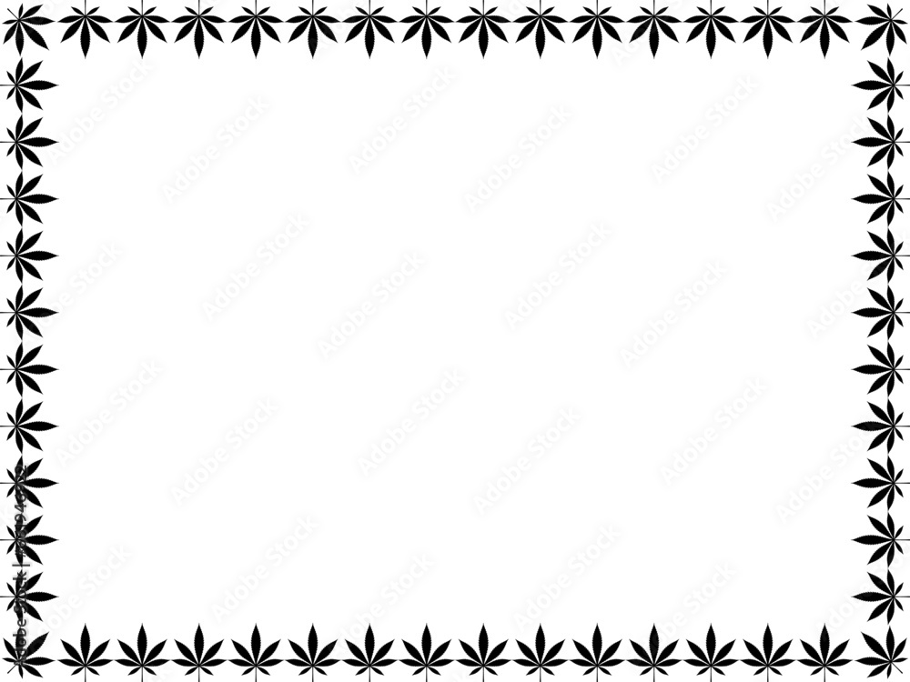 Frame Work Create from Cannabis also known as Marijuana Leaf Silhouette, can use for Decoration, Ornate, Background, Frame, Space for Text of Image, or Graphic Design. Vector Illustration Frame Work Create from Cannabis also known as Marijuana Leaf Silhouette, can use for Decoration, Ornate, Background, Frame, Space for Text of Image, or Graphic Design. Vector Illustration
