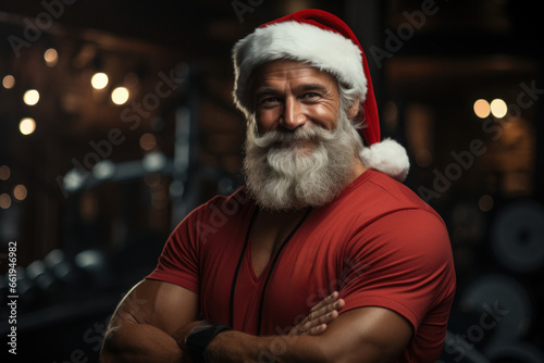 Santa Claus in gym