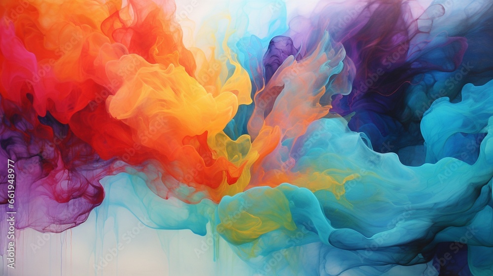 A collision of vibrant colors freeze into a breathtaking masterpiece.