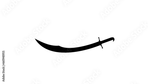 scimitar sword  black isolated silhouette
