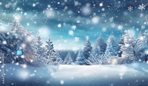 Winter landscape background, generative ai. © inspiretta