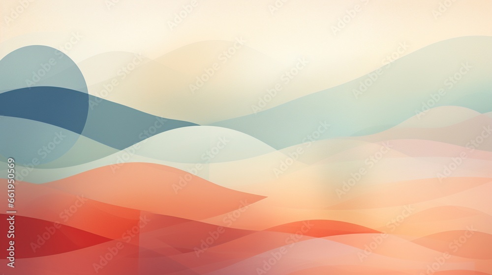 Craft a minimalist abstract background using translucent layers and soft, muted colors. - obrazy, fototapety, plakaty 