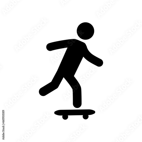 Skate zone. Icon of a person riding a skateboard. A place for skateboarding. EPS10