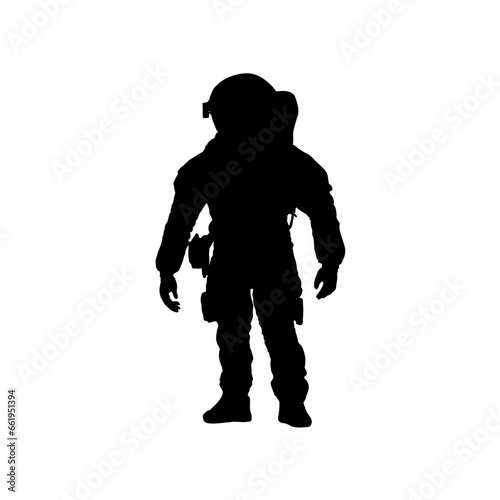 astronaut silhouette - vector illustration