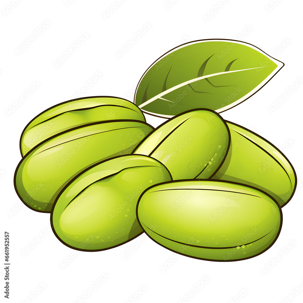 cartoon clipart of Lima Beans, food clipart, vegetables clipart