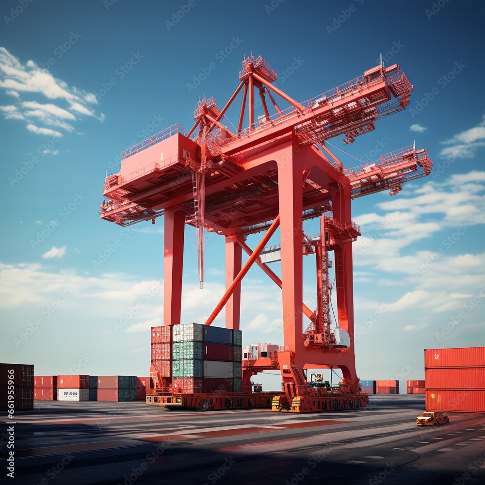 Logistic transfer point for containers, logistic transshipment point, transportation concept