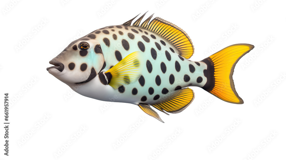 Fototapeta premium Clown Triggerfish on transparent background