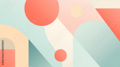 Design a minimalist abstract background using geometric shapes and soothing pastel hues.