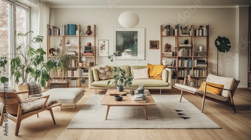 color of a nordic style living room photo