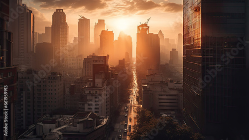 Urban Sunset Cityscape