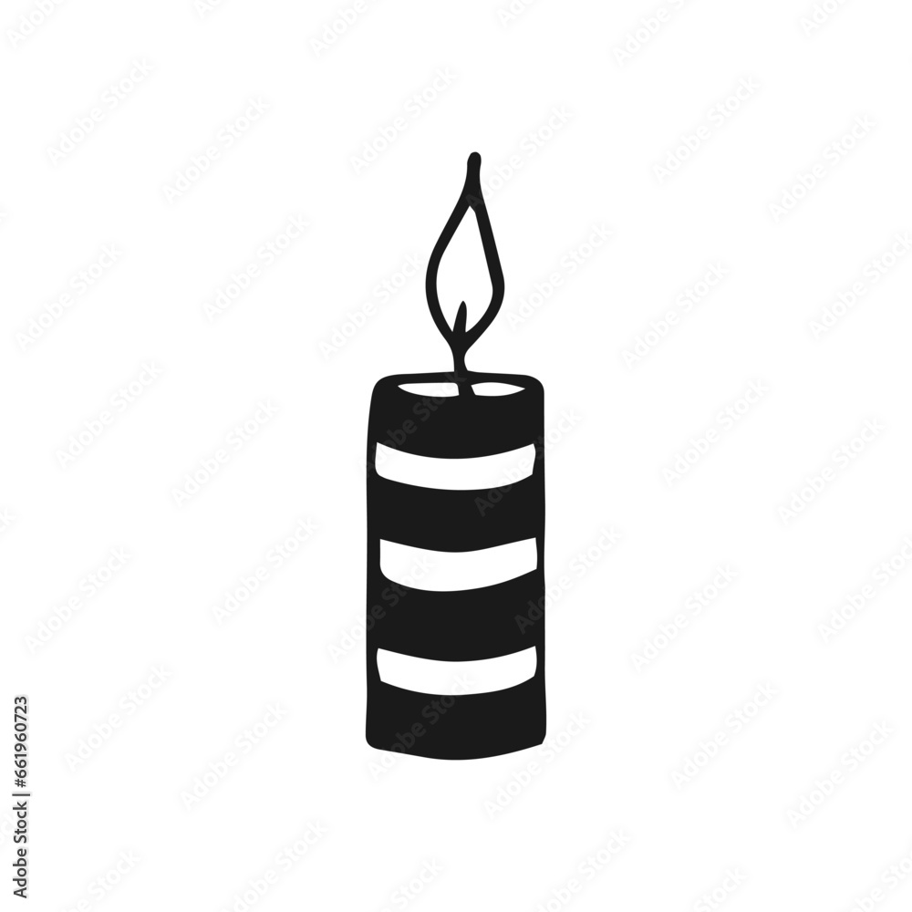 Candle. Hand drawn vector illustration. Candle. Hand drawn vector illustration.