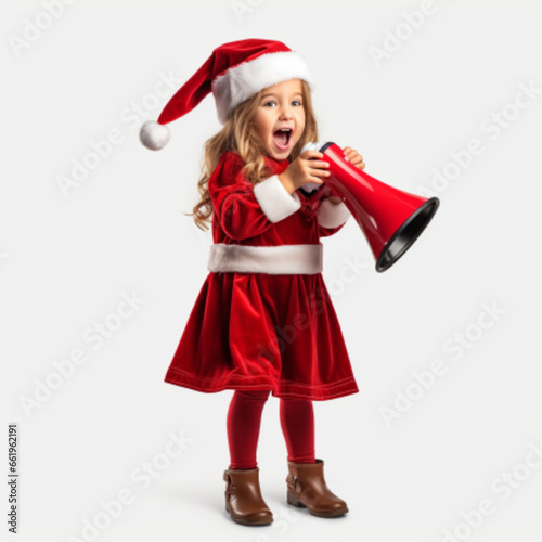 little girl in santa claus hat