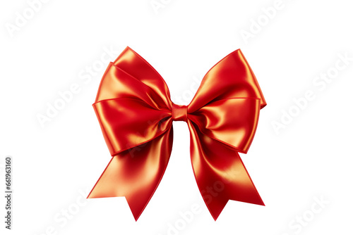 Ephemeral Elegance A Single red Gift Bow Gracing the Isolated Space