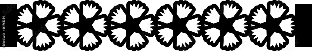 Obraz premium Elegant Flower Leather Bracelet Template. Elegant floral bracelet design. Bracelet design with intricate flower motifs