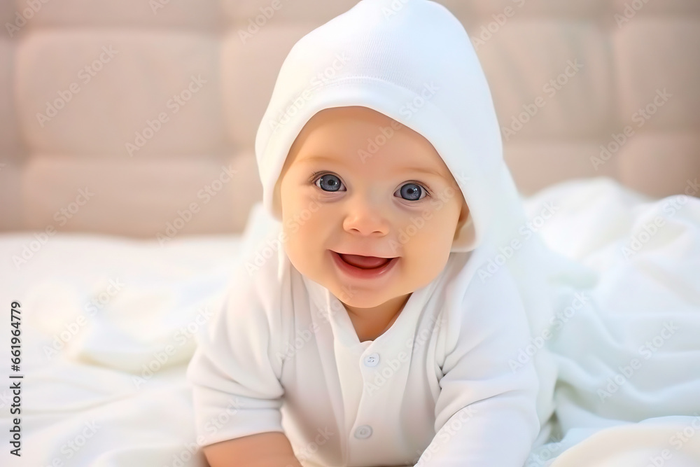 A Resting Angel Baby with Brilliant Blue Eyes A Resting Angel Baby with Brilliant Blue Eyes