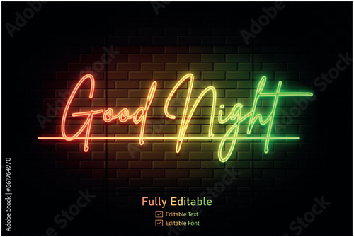 Neon effect for edible text neon style effect logo and night club logo and night party poster text