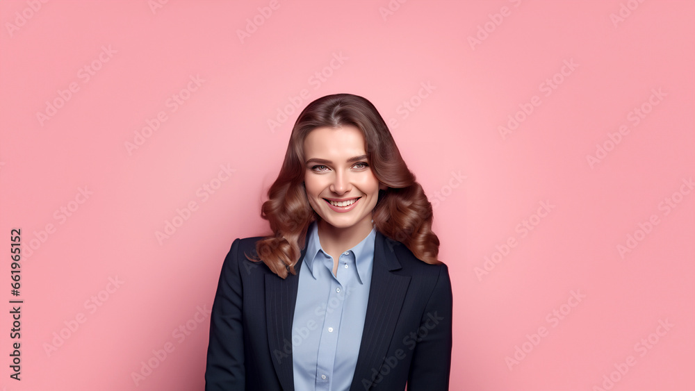 Beautiful woman smiling isolated on studio background with copyspace area Beautiful woman smiling isolated on studio background with copyspace area