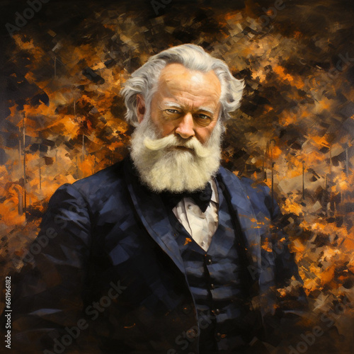 Imaginary portrait of Victor Hugo, ia generated