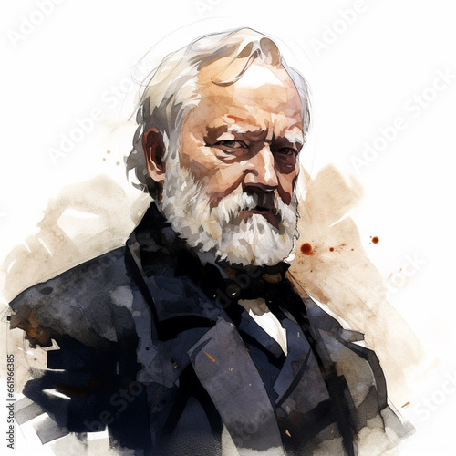 Imaginary portrait of Victor Hugo, ia generated