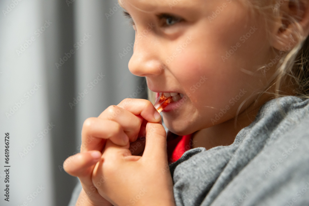 the girl is eating jelly the girl is eating jelly