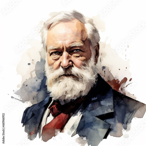 Imaginary portrait of Victor Hugo, ia generated