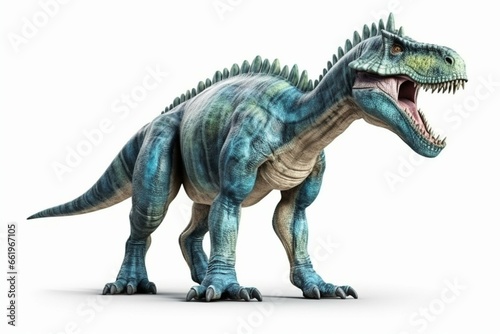 Jurassic dinosaur with unique features  isolated on white . Generative AI