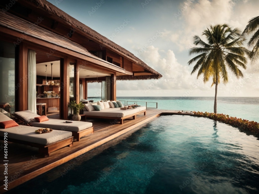 Luxury overwater villa