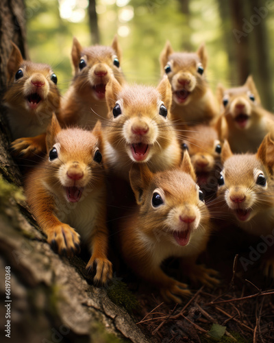 Squirrels in a tree © svastix