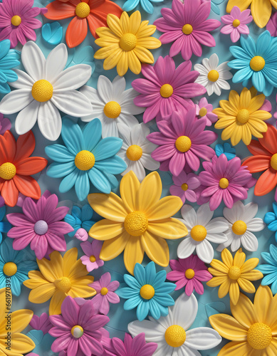 background with patterns and texture of spring flowers © Jersy