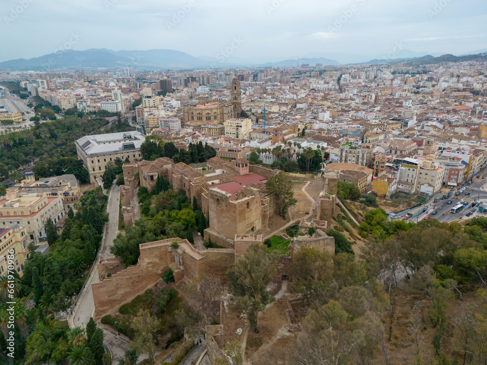 vista de la bonita alcazaba de época islámica de la ciudad de Málaga, Andalucía
