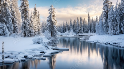 winter landscape with river