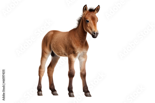 Cute foal isolated on transparent background. Farm animal png clip art element. © Sunny_nsk