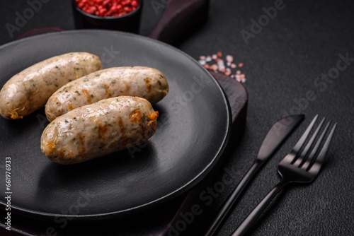 Sausages vegetable protein seitan meatless soy wheat classic taste vegetarian or vegan snack