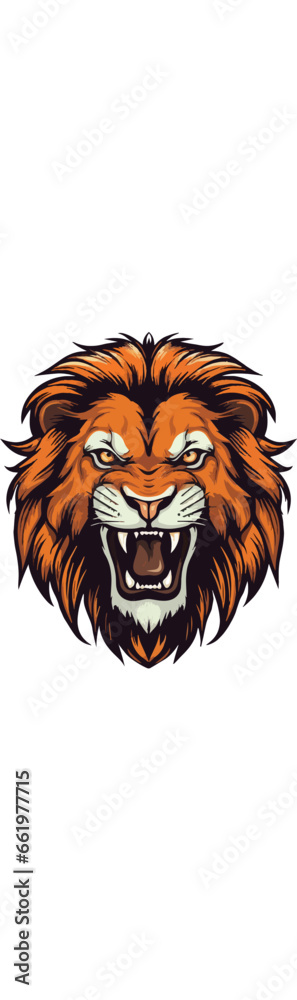 Naklejka premium lion head isolated on white, mascot vector