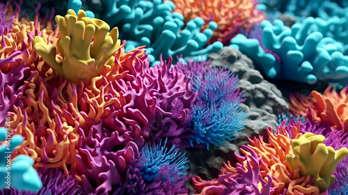 Colorful coral reef close up. Living corals and reefs.