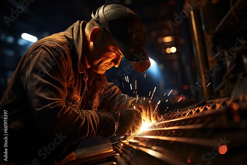 In the heart of the metalwork industry, a welding expert showcases their prowess, ensuring strong and durable metal joints © Dejan