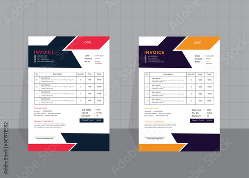 Modern Minimalist Invoice Set For Your Business.