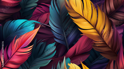 Dive into the world of tropical elegance with this exquisite seamless pattern