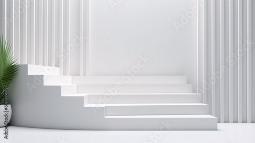 A 3d stair display featuring a white background is presented as a design concept.
