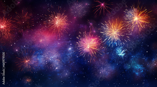 fireworks in the night sky, sylvester, Generative AI