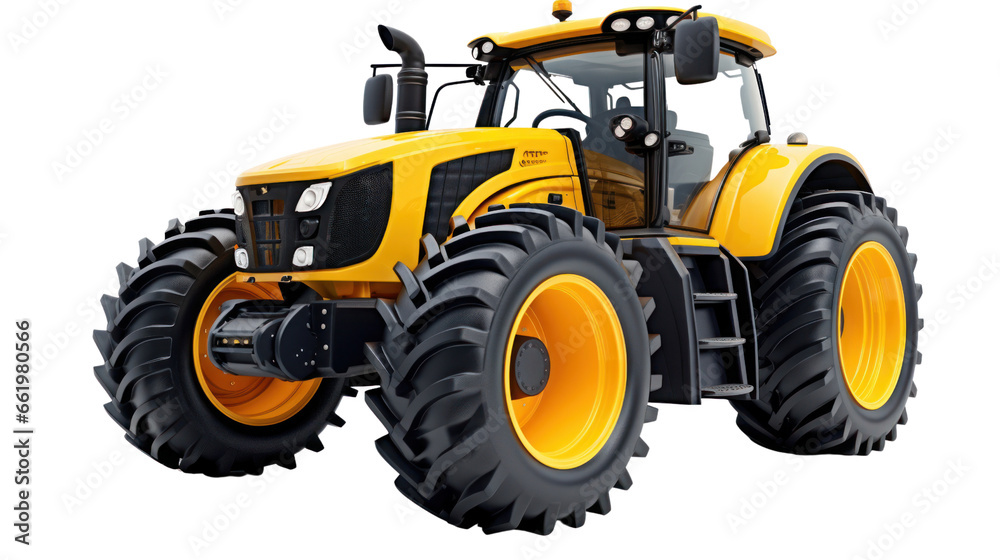 3D render of tractor full option on the transparent background 3D render of tractor full option on the transparent background