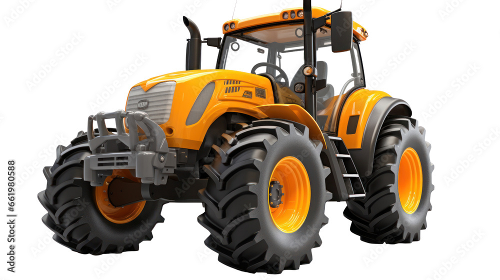 3D render of tractor full option on the transparent background 3D render of tractor full option on the transparent background
